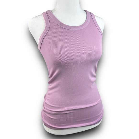 NEW Electric & Rose Racerback Ribbed Tank Top Lavender Stretch Cotton Small - Picture 1 of 7
